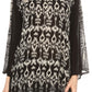 Sakkas Svetlana Scoop Neck Long Sleeve Aztec Print Crochet Hem Blouse Shirt Top