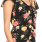 Sakkas Ain Womens Short Sleeve V neck Floral Print Blouse Top Shirt with Ties