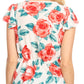 Sakkas Ain Womens Short Sleeve V neck Floral Print Blouse Top Shirt with Ties