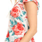 Sakkas Ain Womens Short Sleeve V neck Floral Print Blouse Top Shirt with Ties