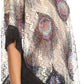 Sakkas Paney Long Wide Lace Embroidered Fringe Tassel Loose Poncho Top Blouse