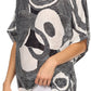 Sakkas Xally Long Hi Low Back Drop Shoulder Short Sleeves Poncho Top Shirt Blouse