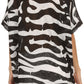 Sakkas Xally Long Hi Low Back Drop Shoulder Short Sleeves Poncho Top Shirt Blouse