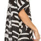 Sakkas Xally Long Hi Low Back Drop Shoulder Short Sleeves Poncho Top Shirt Blouse