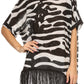 Sakkas Xally Long Hi Low Back Drop Shoulder Short Sleeves Poncho Top Shirt Blouse