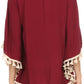 Sakkas Moonla Wide Embroidered Tassel Neck Closure Poncho Tunic Blouse Shirt Top
