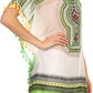Sakkas Luiem Long Tall Wide Tribal Print Multi Colored Tassel Poncho Top Blouse