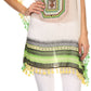 Sakkas Luiem Long Tall Wide Tribal Print Multi Colored Tassel Poncho Top Blouse