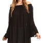 Sakkas Anna Casual Flowy Wide Neck 3/4 Sleeve Light Summer Boho Blouse Top