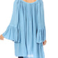 Sakkas Anna Casual Flowy Wide Neck 3/4 Sleeve Light Summer Boho Blouse Top