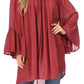 Sakkas Anna Casual Flowy Wide Neck 3/4 Sleeve Light Summer Boho Blouse Top