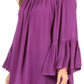 Sakkas Anna Casual Flowy Wide Neck 3/4 Sleeve Light Summer Boho Blouse Top
