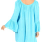 Sakkas Anna Casual Flowy Wide Neck 3/4 Sleeve Light Summer Boho Blouse Top