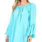 Sakkas Anna Casual Flowy Wide Neck 3/4 Sleeve Light Summer Boho Blouse Top