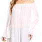 Sakkas Anna Casual Flowy Wide Neck 3/4 Sleeve Light Summer Boho Blouse Top