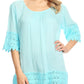 Sakkas Marija Womens Essential Everyday  Lace Top Blouse Light Soft Summer Travel