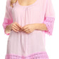 Sakkas Marija Womens Essential Everyday  Lace Top Blouse Light Soft Summer Travel