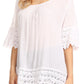 Sakkas Marija Womens Essential Everyday  Lace Top Blouse Light Soft Summer Travel