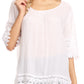 Sakkas Marija Womens Essential Everyday  Lace Top Blouse Light Soft Summer Travel
