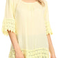 Sakkas Marija Womens Essential Everyday  Lace Top Blouse Light Soft Summer Travel