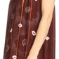 Sakkas Short Sleeve Tie Dye Gingham Peasant Top with Sequin Embroidery