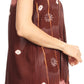 Sakkas Short Sleeve Tie Dye Gingham Peasant Top with Sequin Embroidery