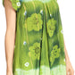 Sakkas Short Sleeve Tie Dye Gingham Peasant Top with Sequin Embroidery