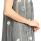 Sakkas Short Sleeve Tie Dye Gingham Peasant Top with Sequin Embroidery