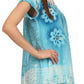 Sakkas Short Sleeve Tie Dye Gingham Peasant Top with Sequin Embroidery