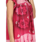 Sakkas Short Sleeve Tie Dye Gingham Peasant Top with Sequin Embroidery