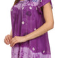 Sakkas Short Sleeve Tie Dye Gingham Peasant Top with Sequin Embroidery