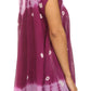 Sakkas Short Sleeve Tie Dye Gingham Peasant Top with Sequin Embroidery