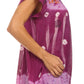 Sakkas Short Sleeve Tie Dye Gingham Peasant Top with Sequin Embroidery
