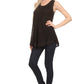 Sakkas Thorn Tropical Sleeveless Sequin Blouse Tank Top With Detailed Embroidery