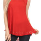 Sakkas Thorn Tropical Sleeveless Sequin Blouse Tank Top With Detailed Embroidery