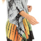 Sakkas Eliana Wide Long Tall Embroidered Tie Dye Ombre Batik Poncho Top Blouse