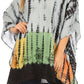 Sakkas Eliana Wide Long Tall Embroidered Tie Dye Ombre Batik Poncho Top Blouse