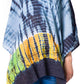 Sakkas Eliana Wide Long Tall Embroidered Tie Dye Ombre Batik Poncho Top Blouse
