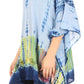 Sakkas Eliana Wide Long Tall Embroidered Tie Dye Ombre Batik Poncho Top Blouse