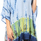Sakkas Eliana Wide Long Tall Embroidered Tie Dye Ombre Batik Poncho Top Blouse
