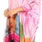 Sakkas Eliana Wide Long Tall Embroidered Tie Dye Ombre Batik Poncho Top Blouse