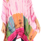 Sakkas Eliana Wide Long Tall Embroidered Tie Dye Ombre Batik Poncho Top Blouse