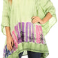 Sakkas Eliana Wide Long Tall Embroidered Tie Dye Ombre Batik Poncho Top Blouse