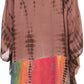 Sakkas Eliana Wide Long Tall Embroidered Tie Dye Ombre Batik Poncho Top Blouse