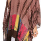 Sakkas Eliana Wide Long Tall Embroidered Tie Dye Ombre Batik Poncho Top Blouse