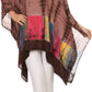 Sakkas Eliana Wide Long Tall Embroidered Tie Dye Ombre Batik Poncho Top Blouse