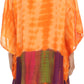 Sakkas Eliana Wide Long Tall Embroidered Tie Dye Ombre Batik Poncho Top Blouse