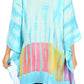 Sakkas Eliana Wide Long Tall Embroidered Tie Dye Ombre Batik Poncho Top Blouse