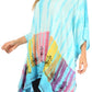 Sakkas Eliana Wide Long Tall Embroidered Tie Dye Ombre Batik Poncho Top Blouse
