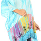 Sakkas Eliana Wide Long Tall Embroidered Tie Dye Ombre Batik Poncho Top Blouse
